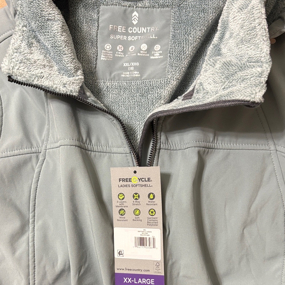 Free Country Women's Plus Size Super Softshell Jacket XXL (18) - Willow